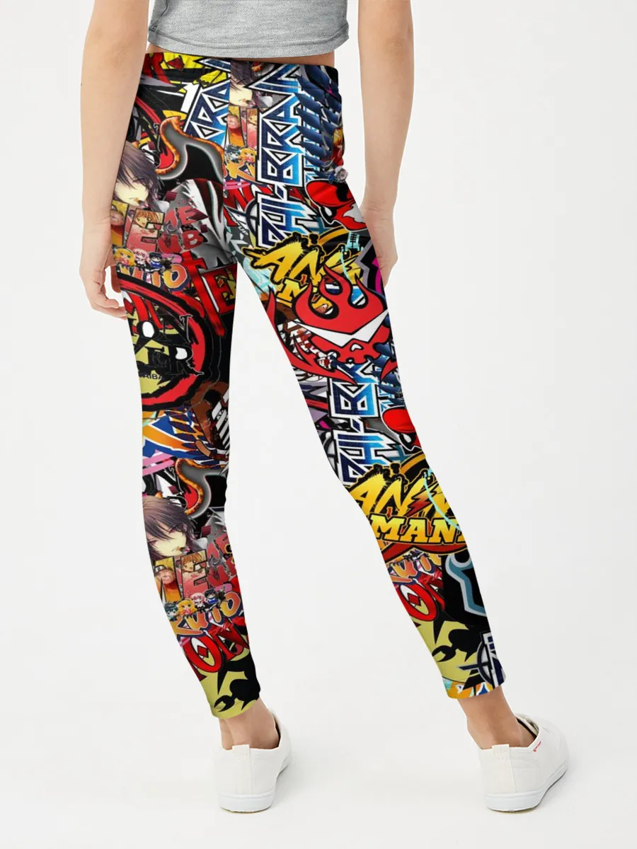 Леггинсы для девочки / Логотипы Аниме Мультиков