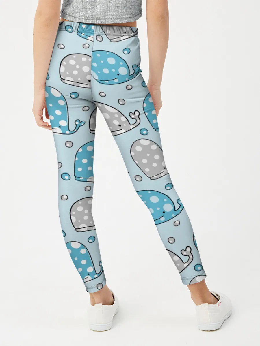 Леггинсы для девочки / Киты паттерн