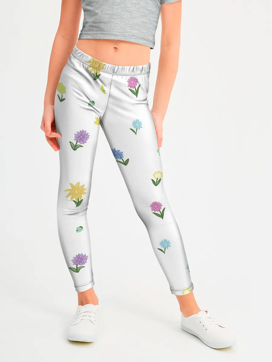 Леггинсы для девочки / Цветы и бабочки