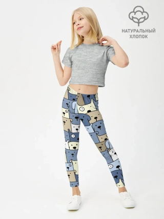 Леггинсы для девочки / Собачки рисунок паттерном