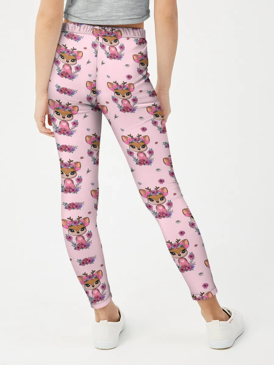 Леггинсы для девочки / Милая олениха