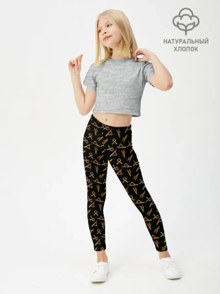 Леггинсы для девочки / Золотые руны акварелью