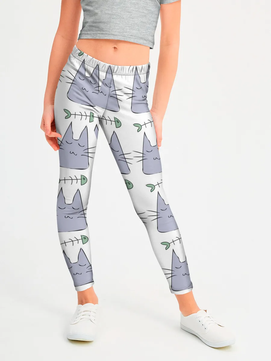 Леггинсы для девочки / Кот каваий