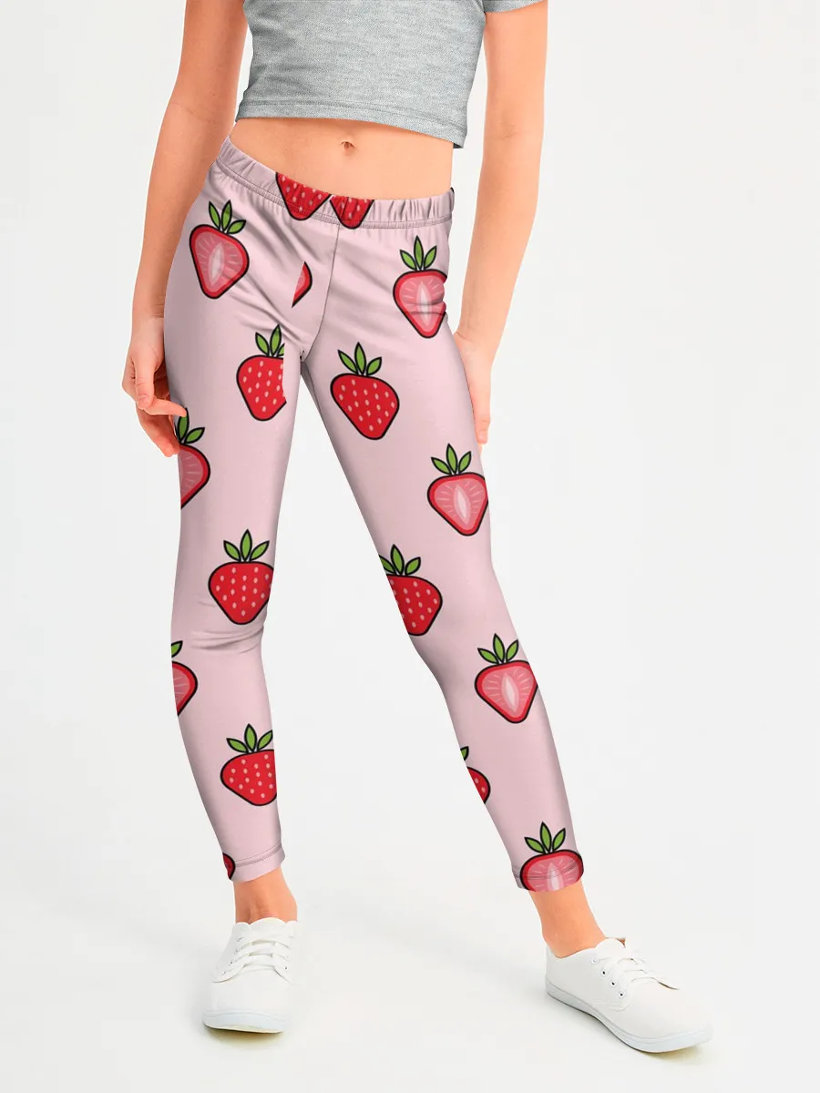 Леггинсы для девочки / Клубничное настроение