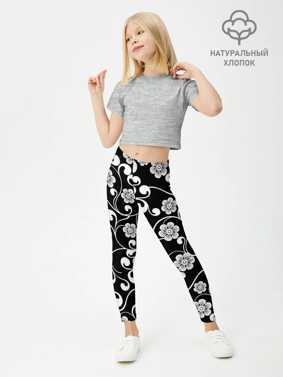 Леггинсы для девочки / Векторные цветы