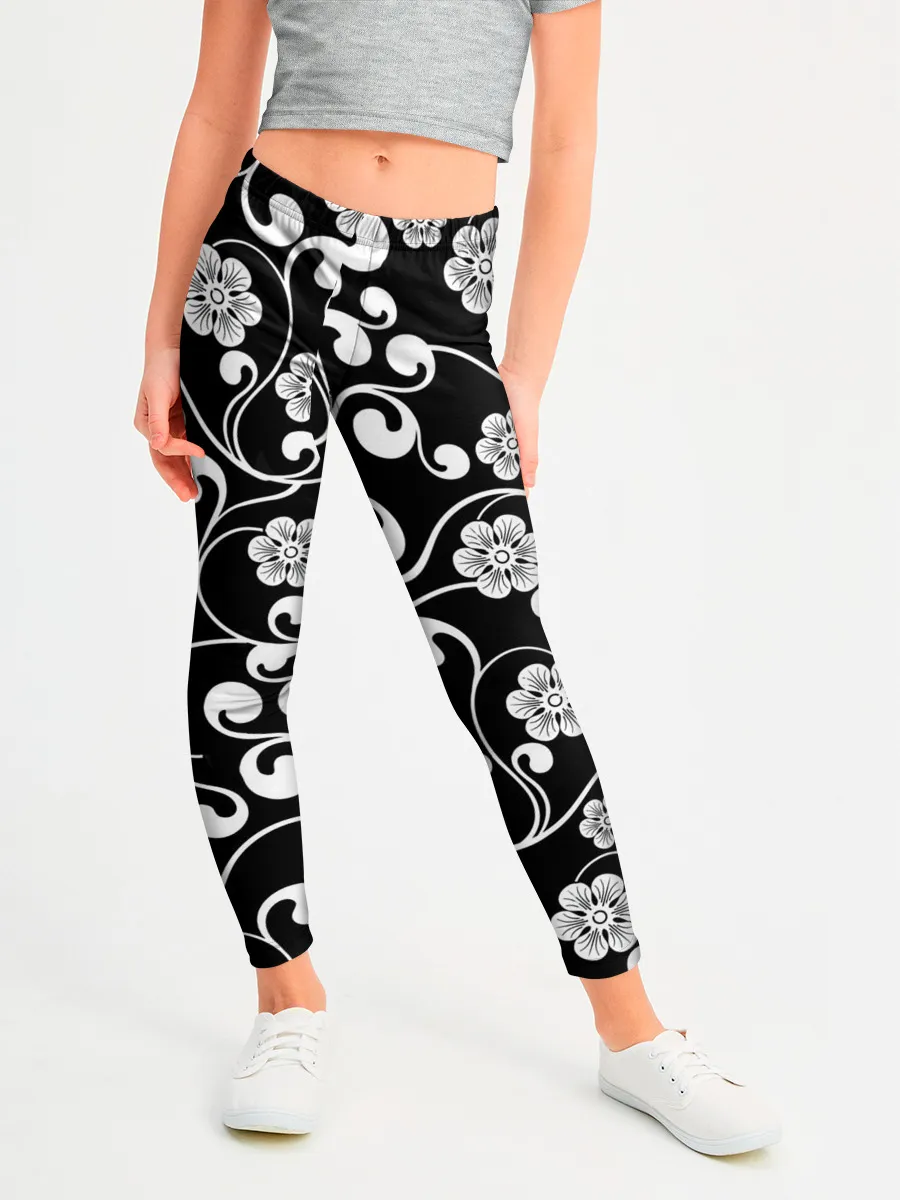 Леггинсы для девочки / Векторные цветы