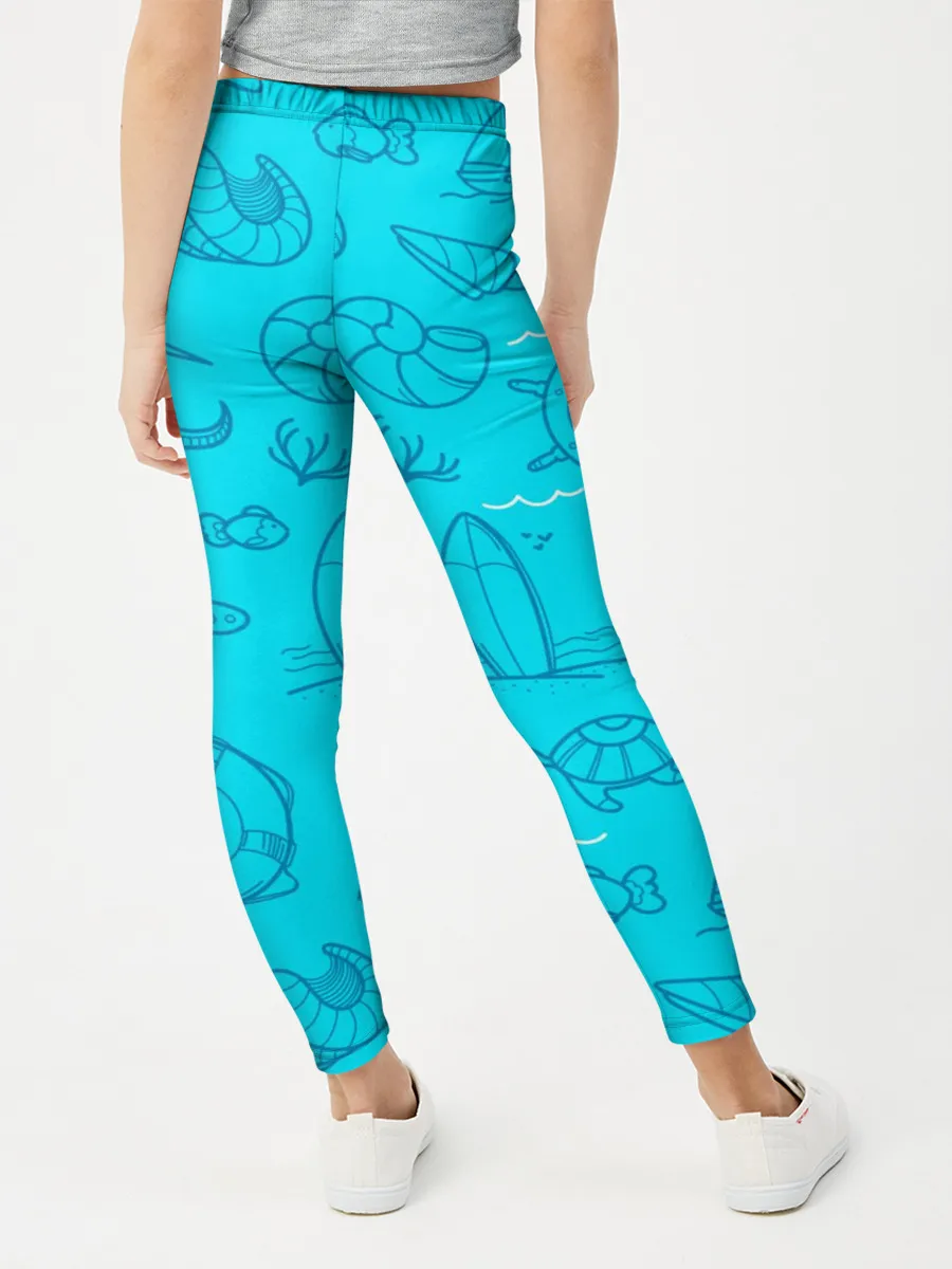 Леггинсы для девочки / Морская тема