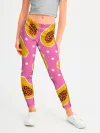 Леггинсы для девочки / Папайя на розовом