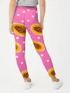 Леггинсы для девочки / Папайя на розовом