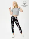 Леггинсы для девочки / Фиолетовые котики