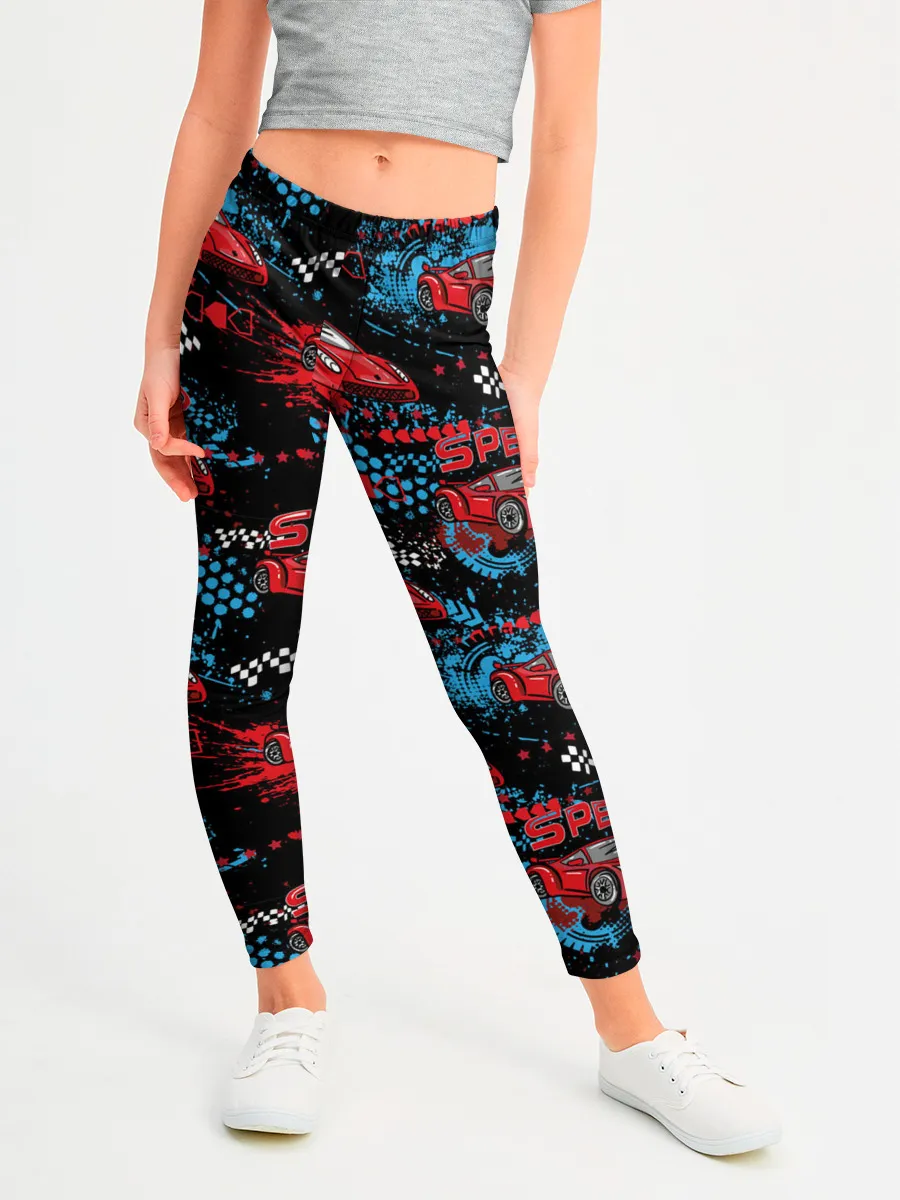 Леггинсы для девочки / Гоночная машинка
