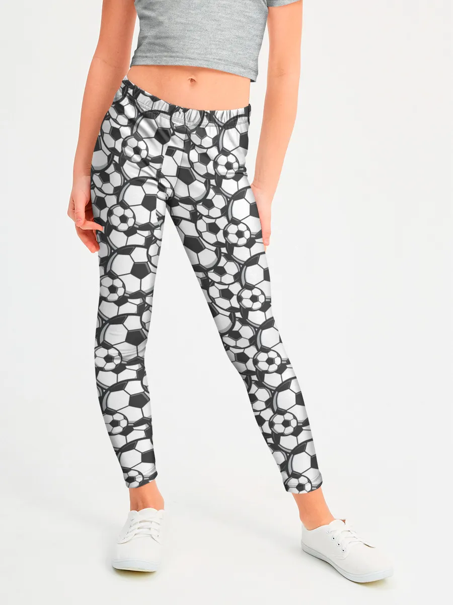 Леггинсы для девочки / Футбольные Мячи