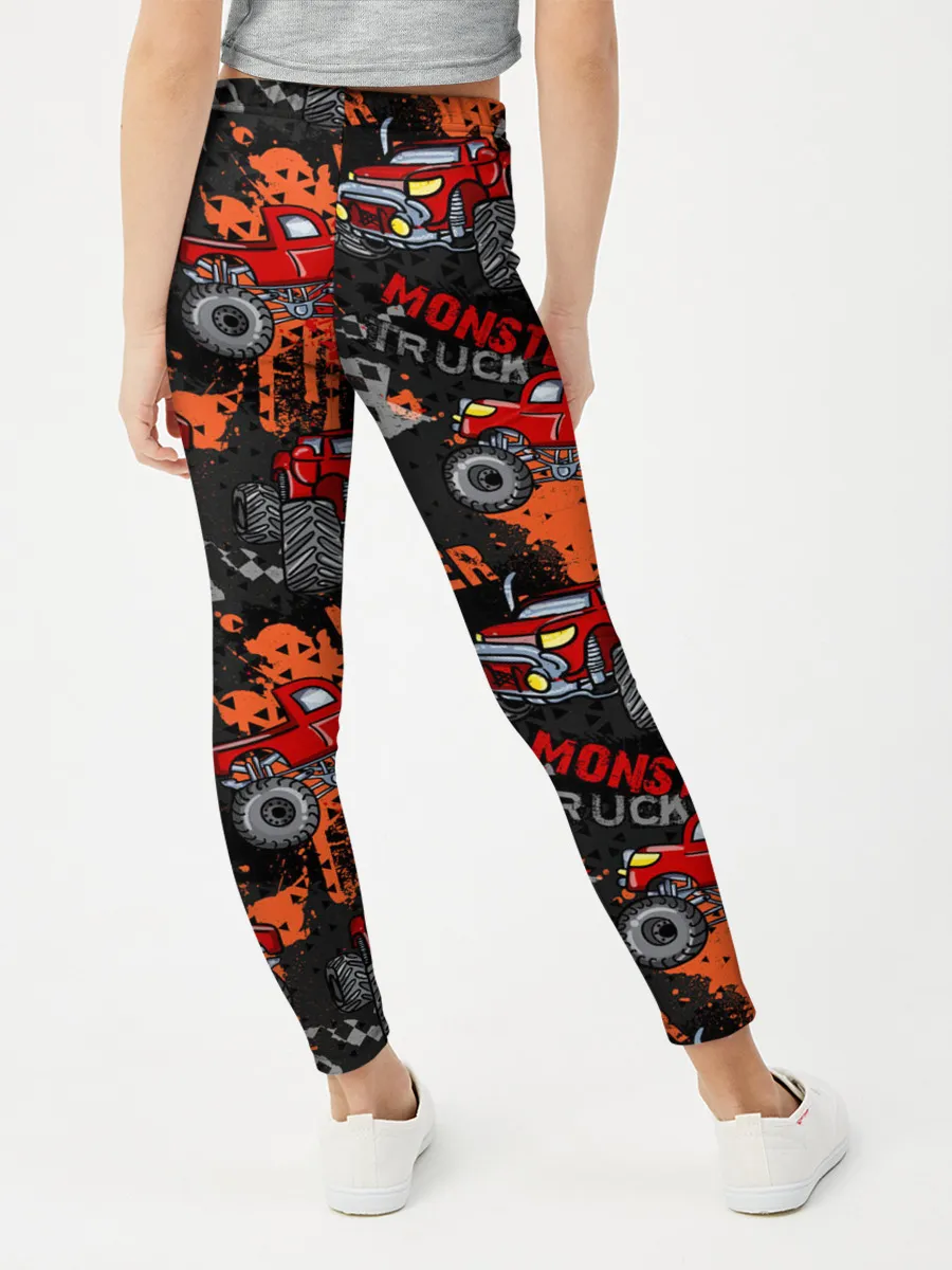 Леггинсы для девочки / MONSTER TRUCK RED