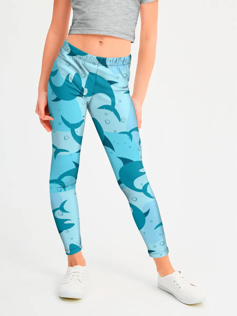 Леггинсы для девочки / Акулы
