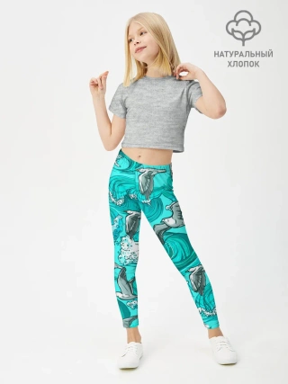 Леггинсы для девочки / Чайки в море