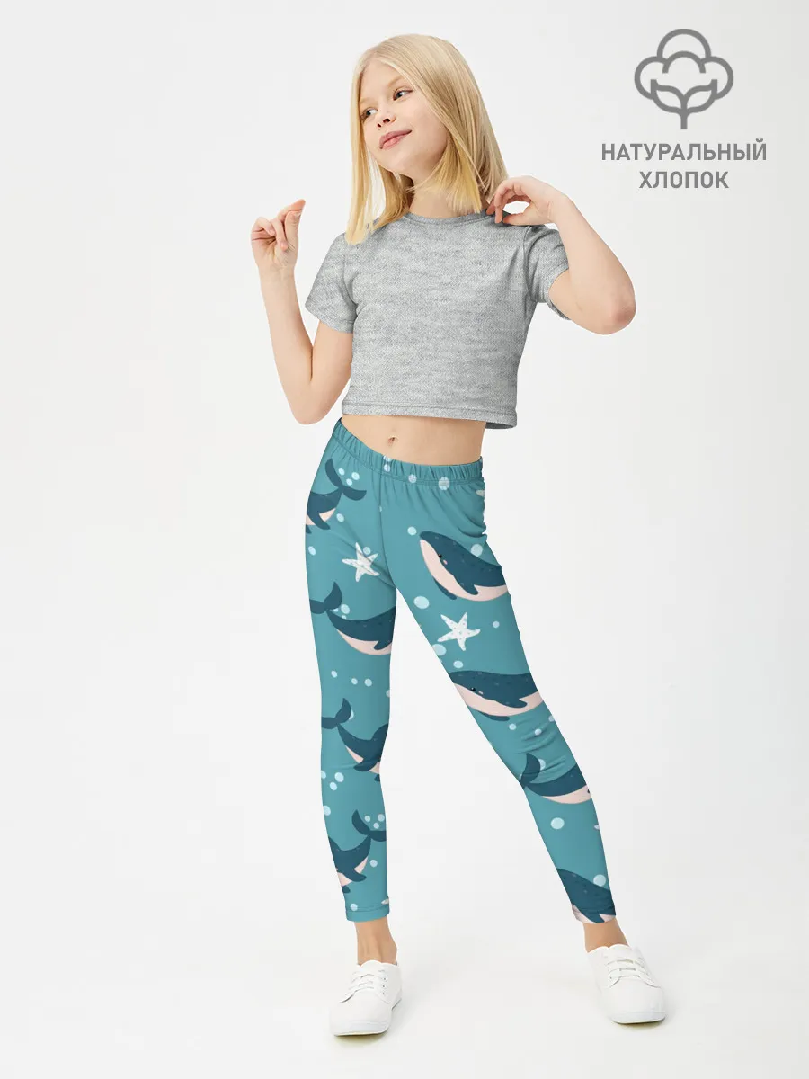 Леггинсы для девочки / Киты