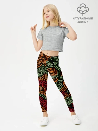 Леггинсы для девочки / абстрактный узор линии