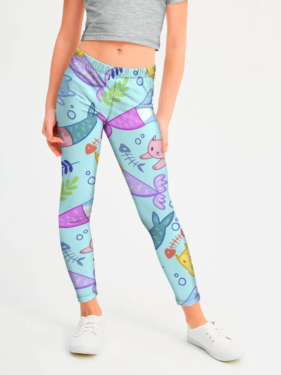 Леггинсы для девочки / КОТЫ РУСАЛКИ