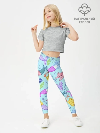 Леггинсы для девочки / КОТЫ РУСАЛКИ