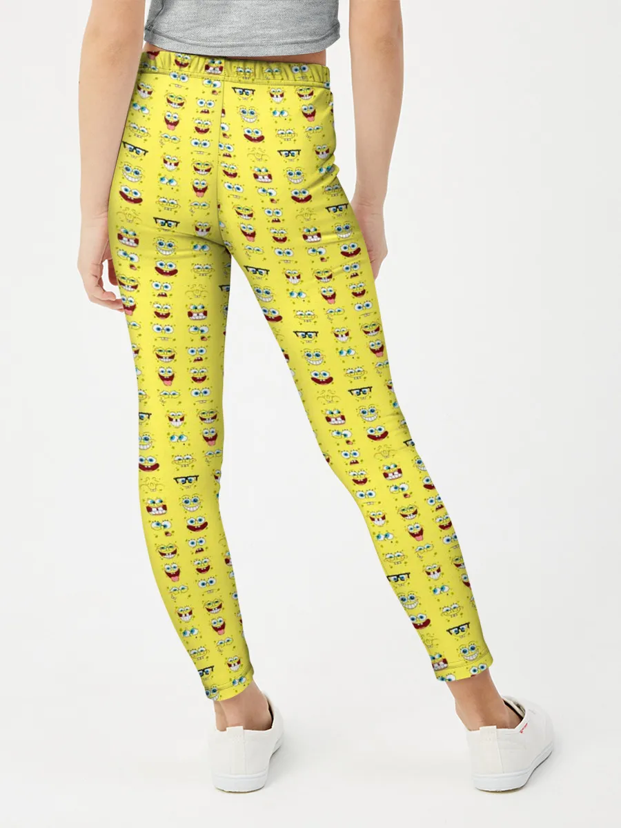 Леггинсы для девочки / SpongeBobs facial expressions