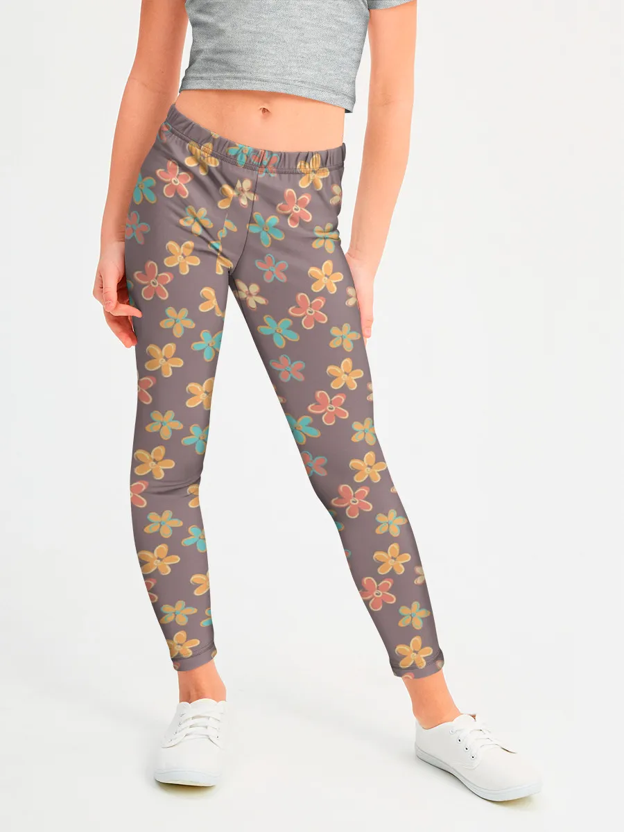 Леггинсы для девочки / Цветы | Разные