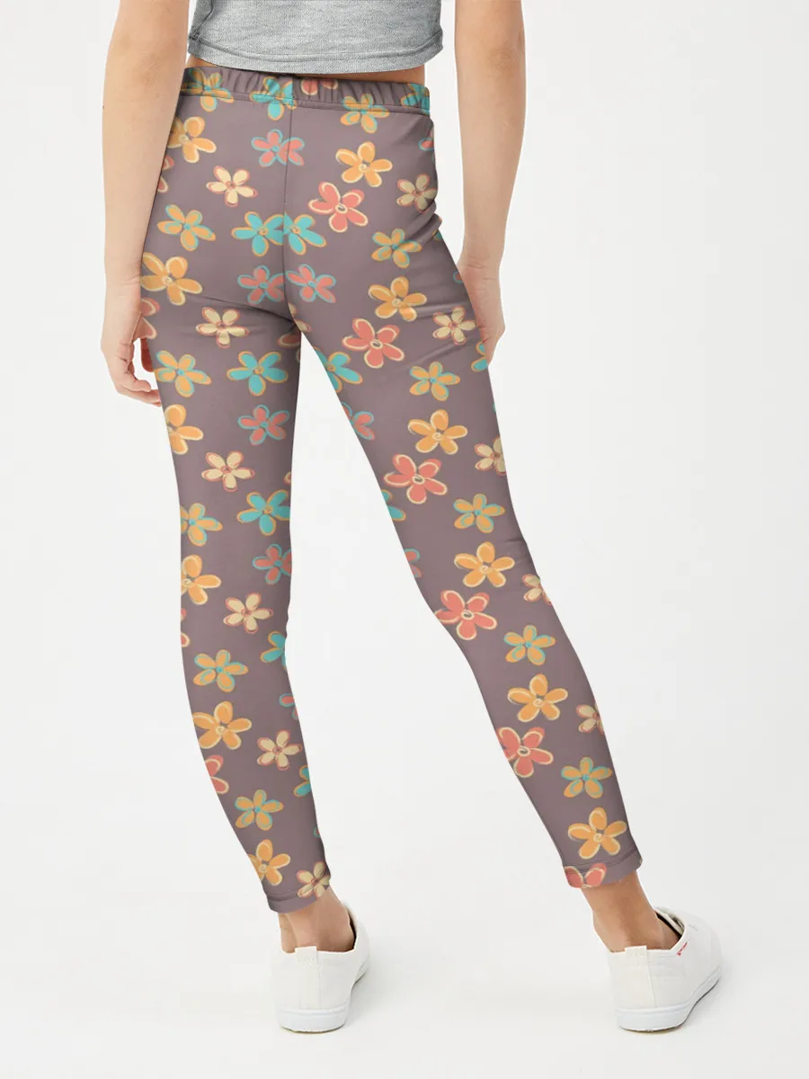 Леггинсы для девочки / Цветы | Разные