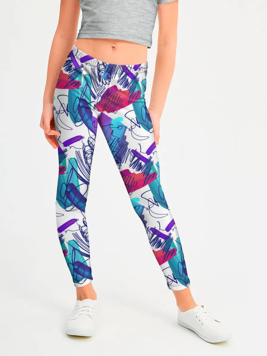 Леггинсы для девочки / Абстракция пятна краски