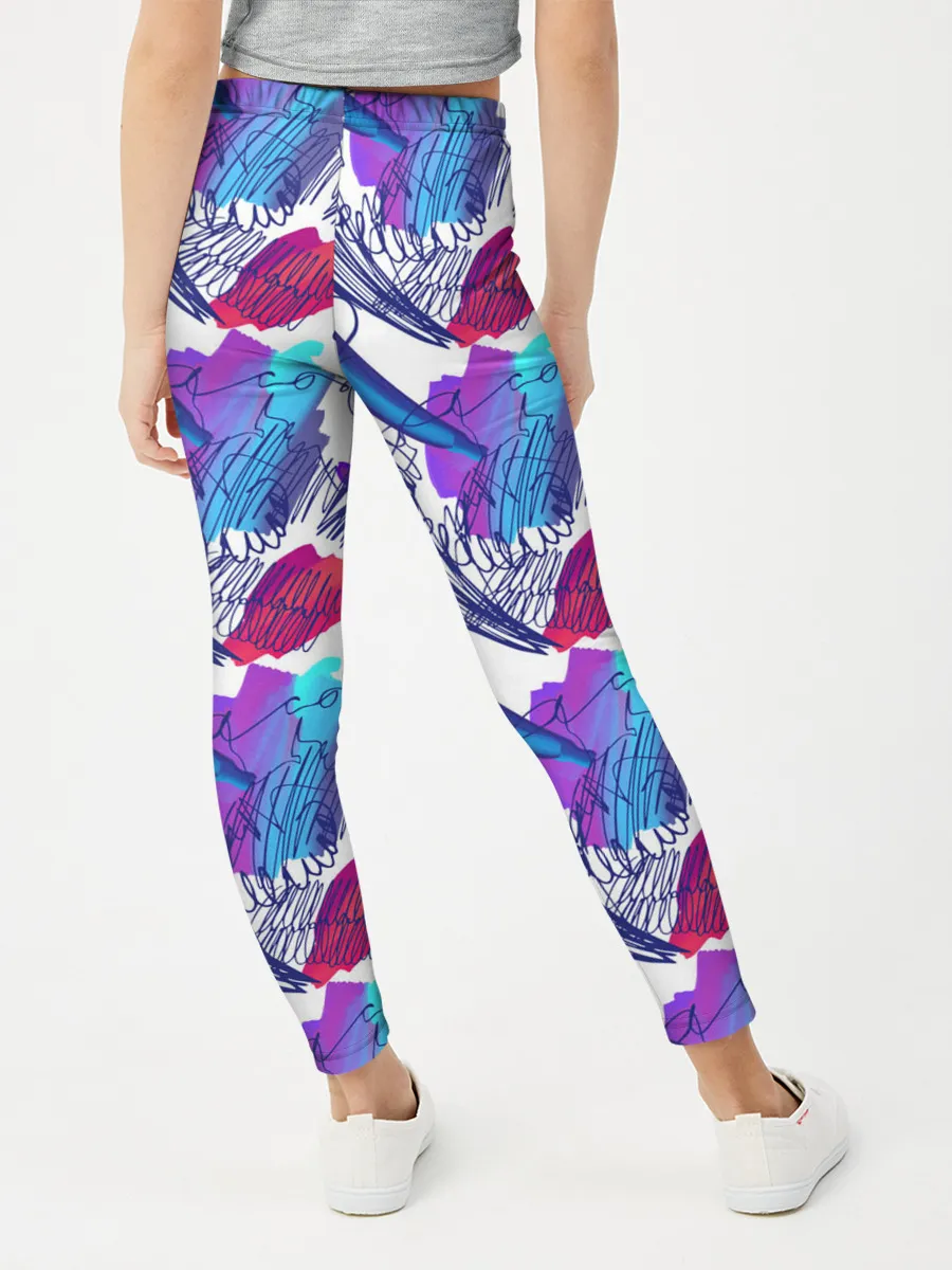 Леггинсы для девочки / Абстракция пятна краски