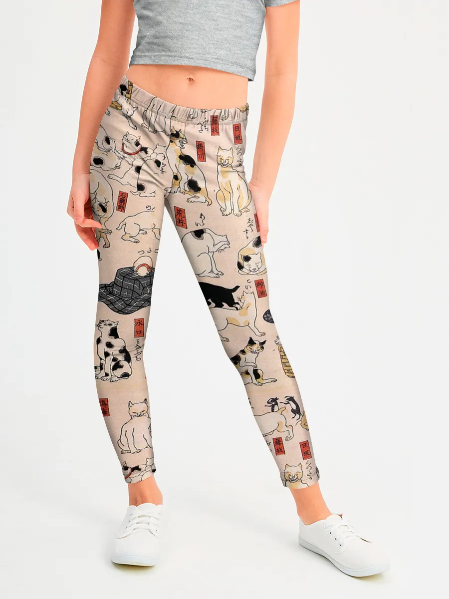Леггинсы для девочки / Kuniyoshi Cats