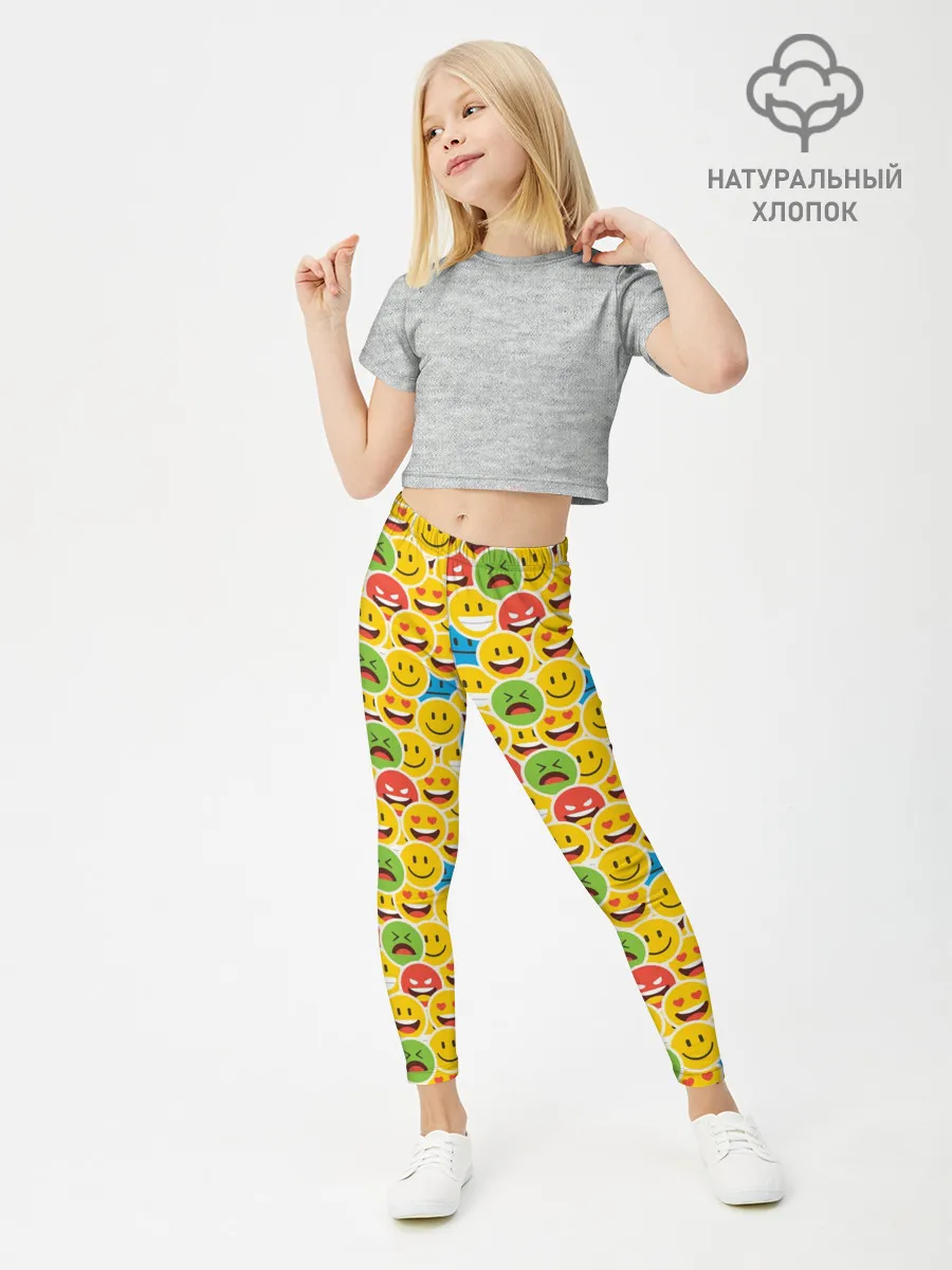 Леггинсы для девочки / Смайлики