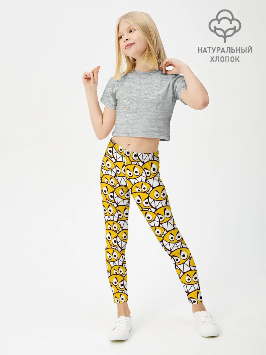 Леггинсы для девочки / Злые Смайлы