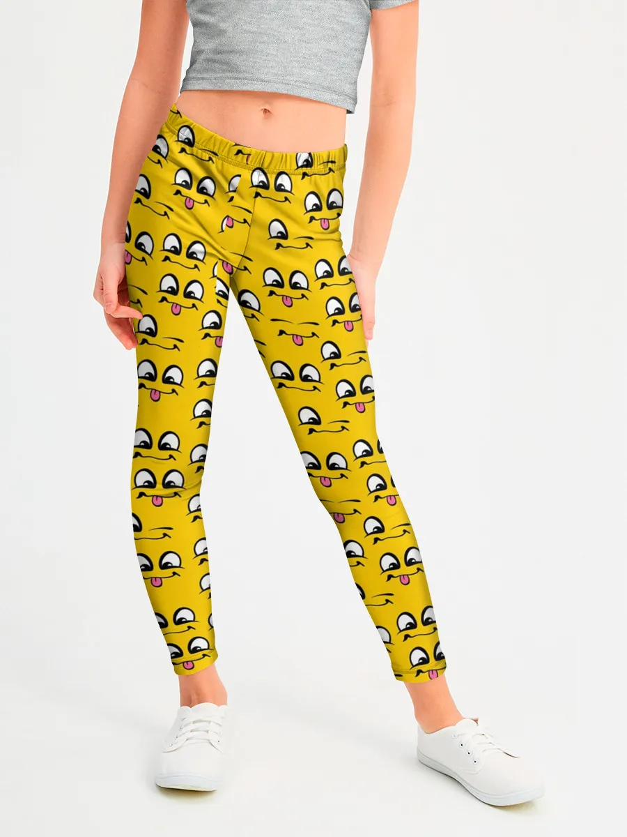 Леггинсы для девочки / Рожицы