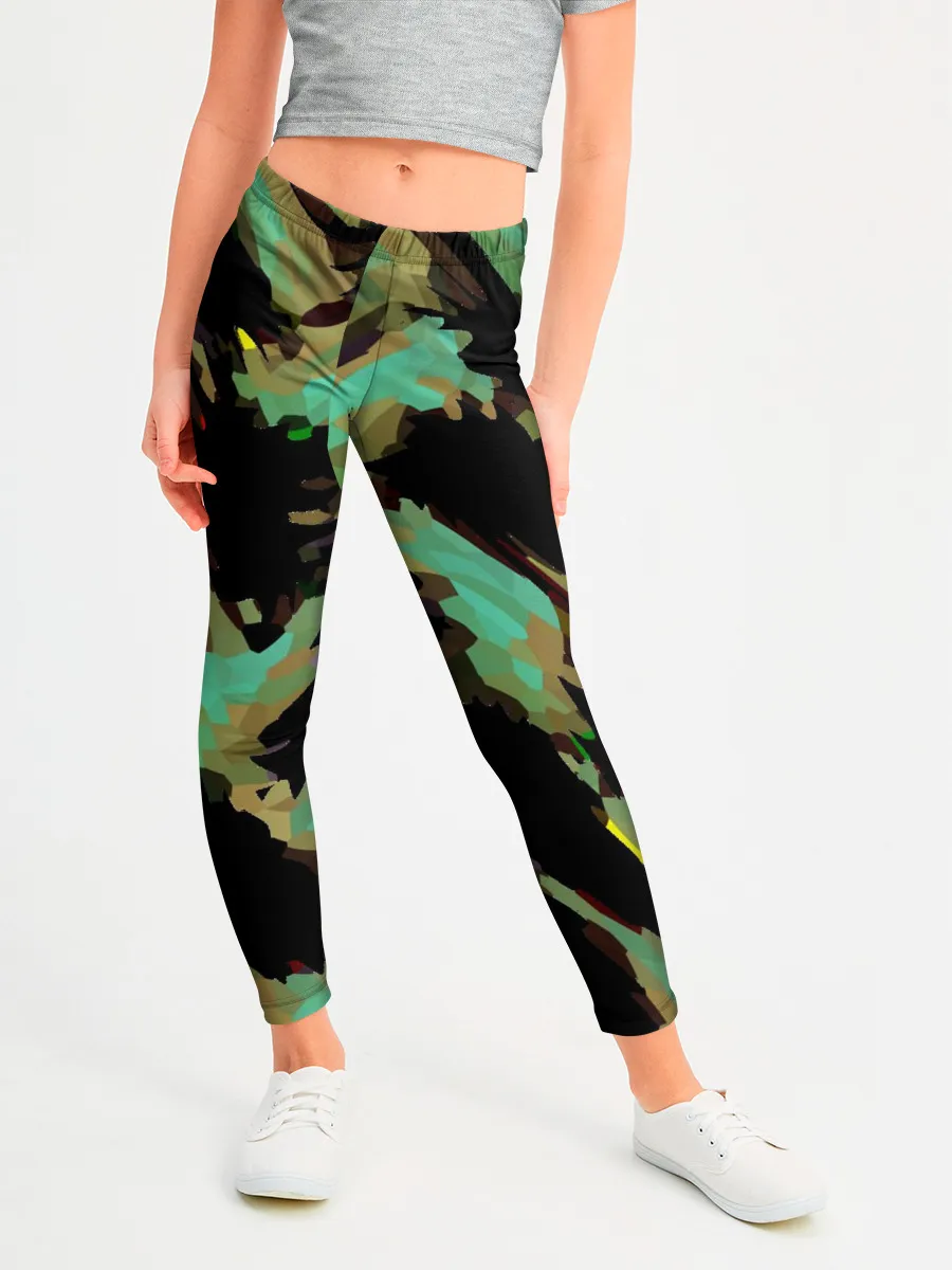 Леггинсы для девочки / Изумрудные осколки кристаллов