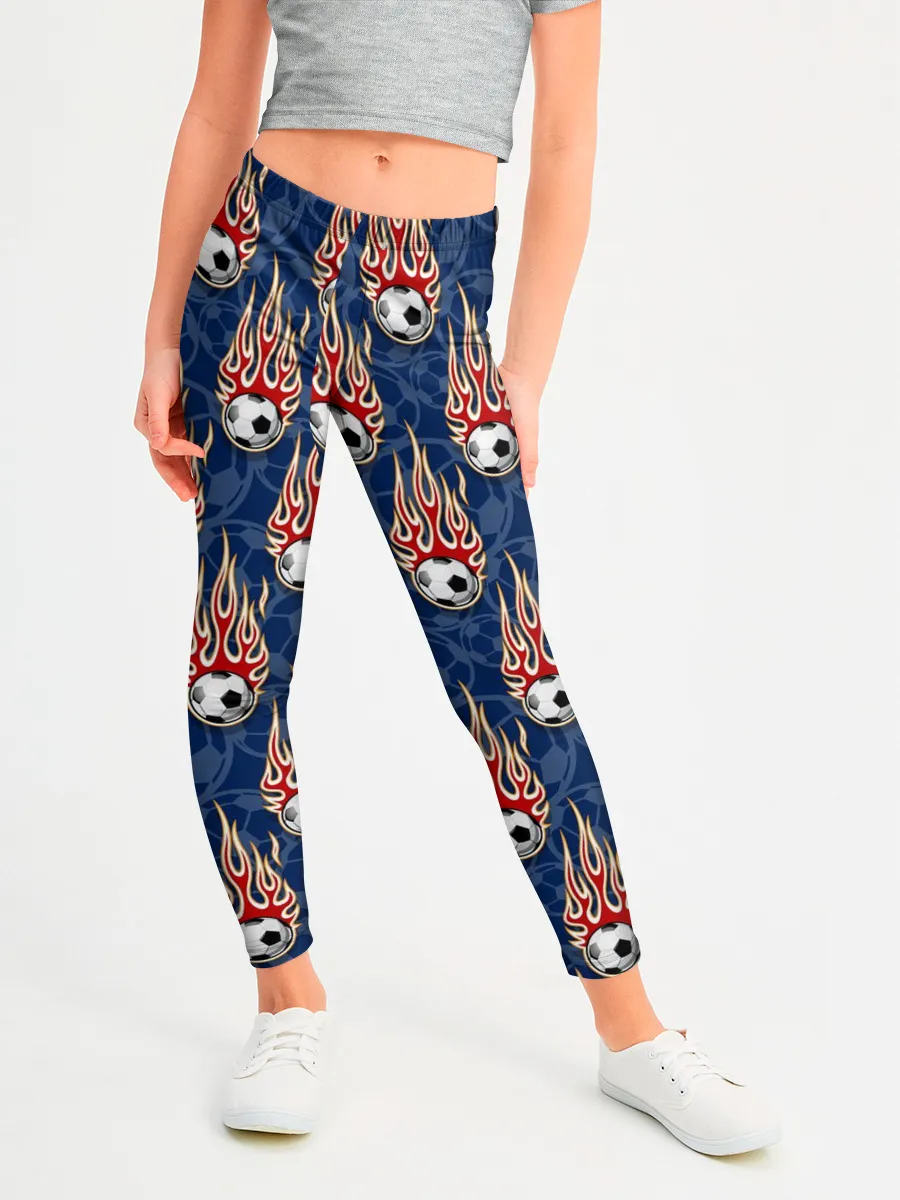 Леггинсы для девочки / Футбольные Мячи