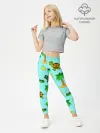 Леггинсы для девочки / черепашки и пальмы