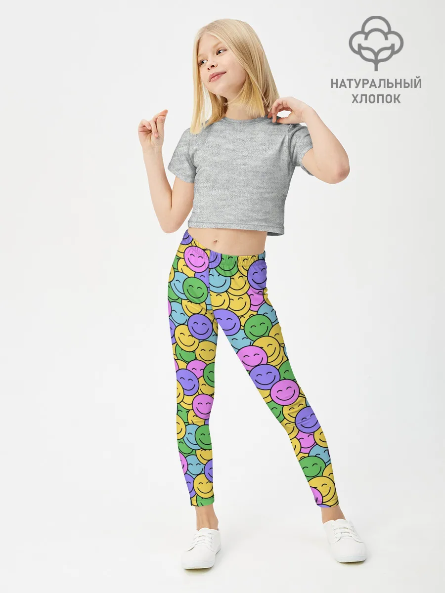Леггинсы для девочки / Смайлики