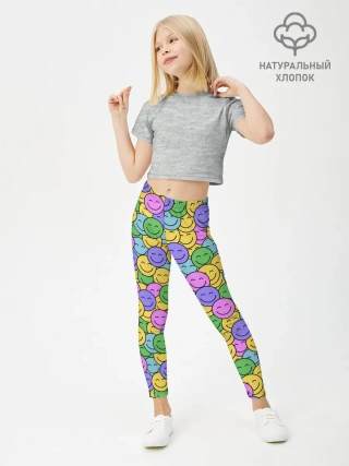 Леггинсы для девочки / Смайлики