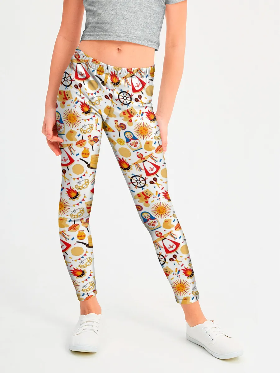 Леггинсы для девочки / Масленица