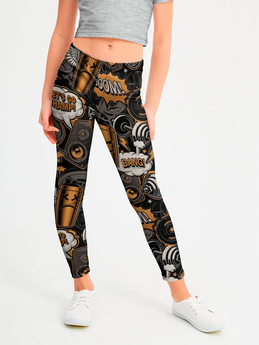 Леггинсы для девочки / Граффити на спорте