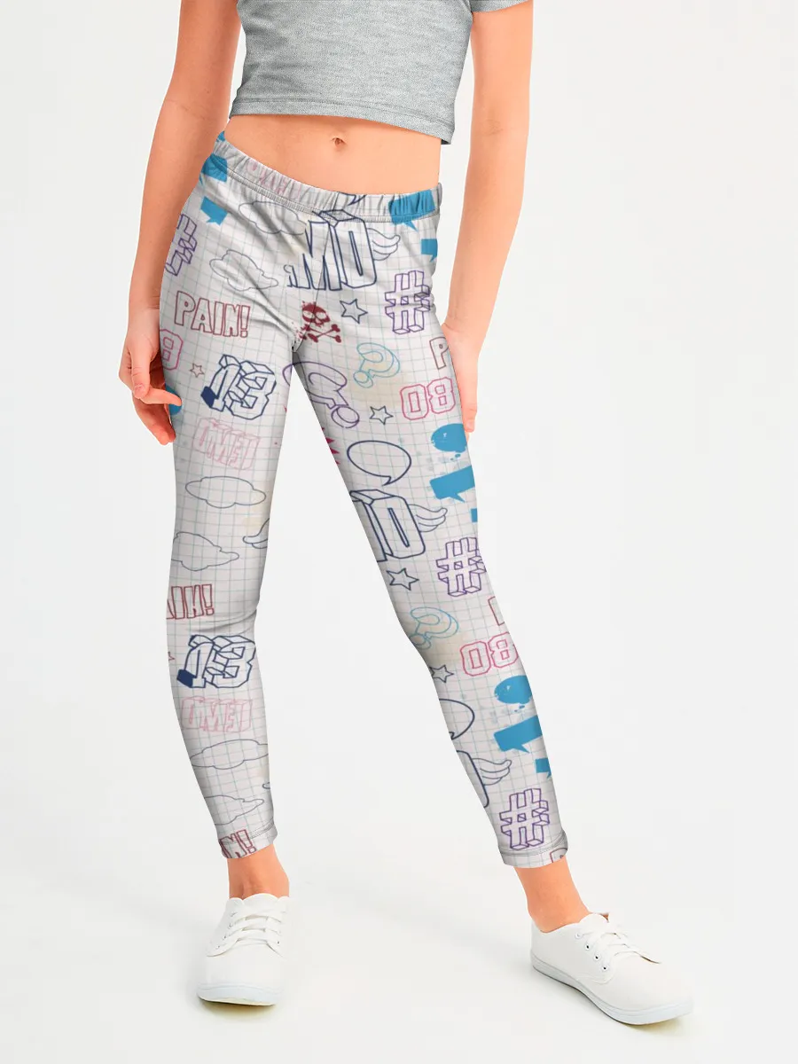Леггинсы для девочки / Граффити-школьная тетрадь