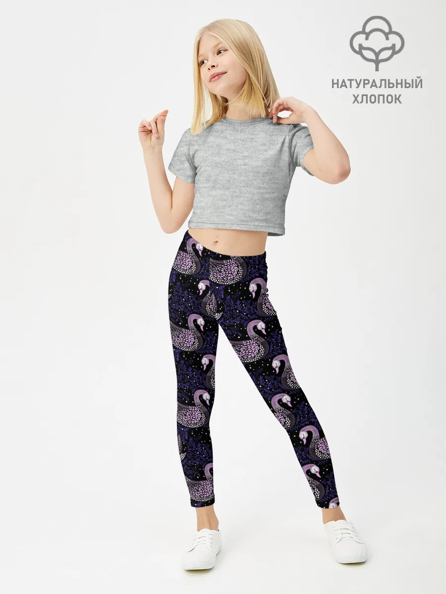 Леггинсы для девочки / Лебеди из бисера