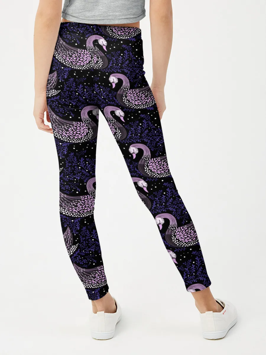 Леггинсы для девочки / Лебеди из бисера