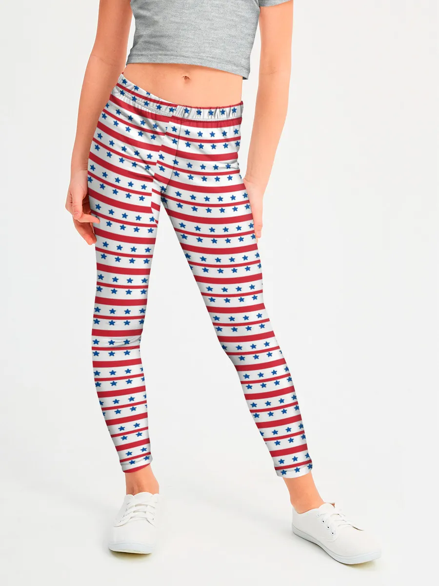 Леггинсы для девочки / Звезды с полосками