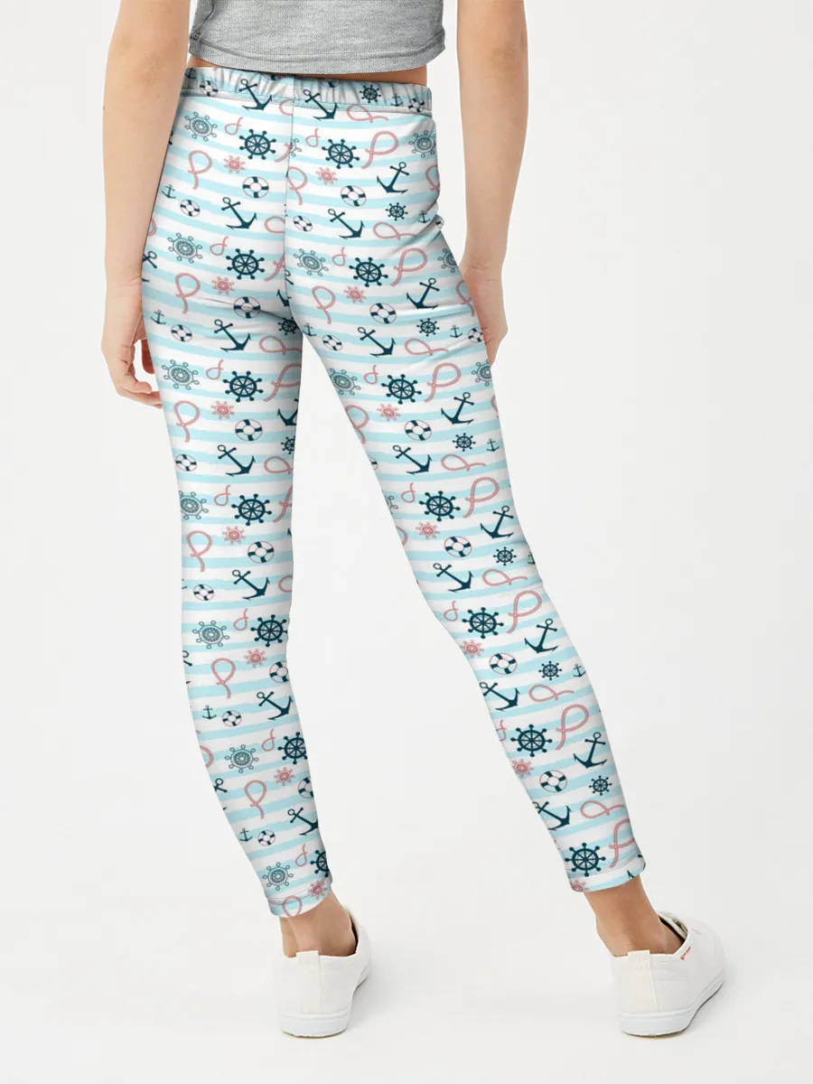 Леггинсы для девочки / Морской фон