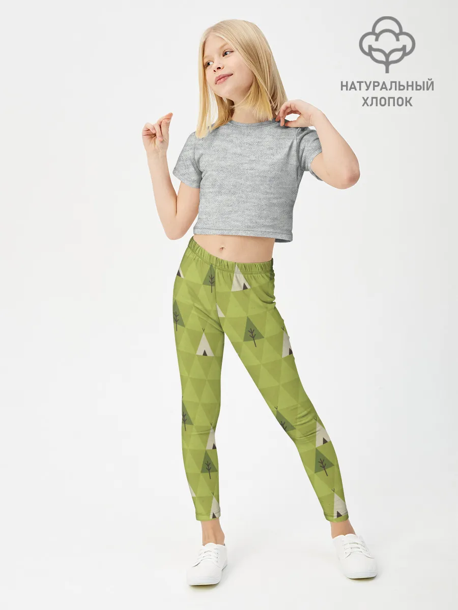 Леггинсы для девочки / Лес | Текстура