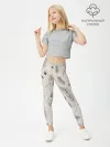 Леггинсы для девочки / Цветы и листья