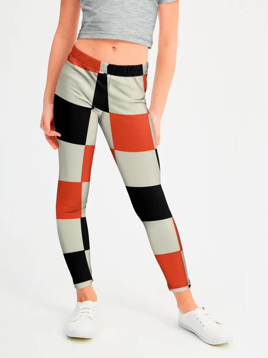 Леггинсы для девочки / Образец шахматной доски