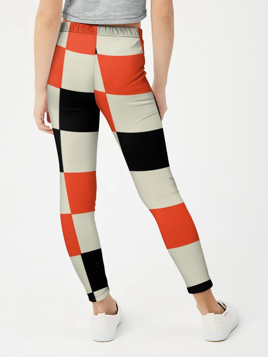 Леггинсы для девочки / Образец шахматной доски