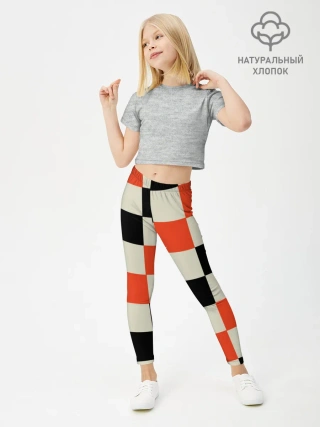 Леггинсы для девочки / Образец шахматной доски