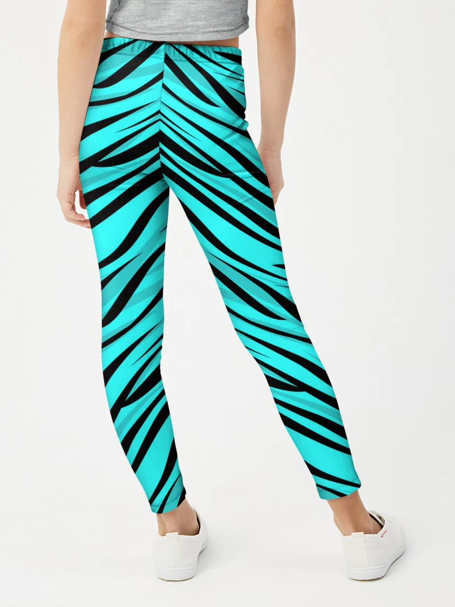 Леггинсы для девочки / Абстратный полосатый узор